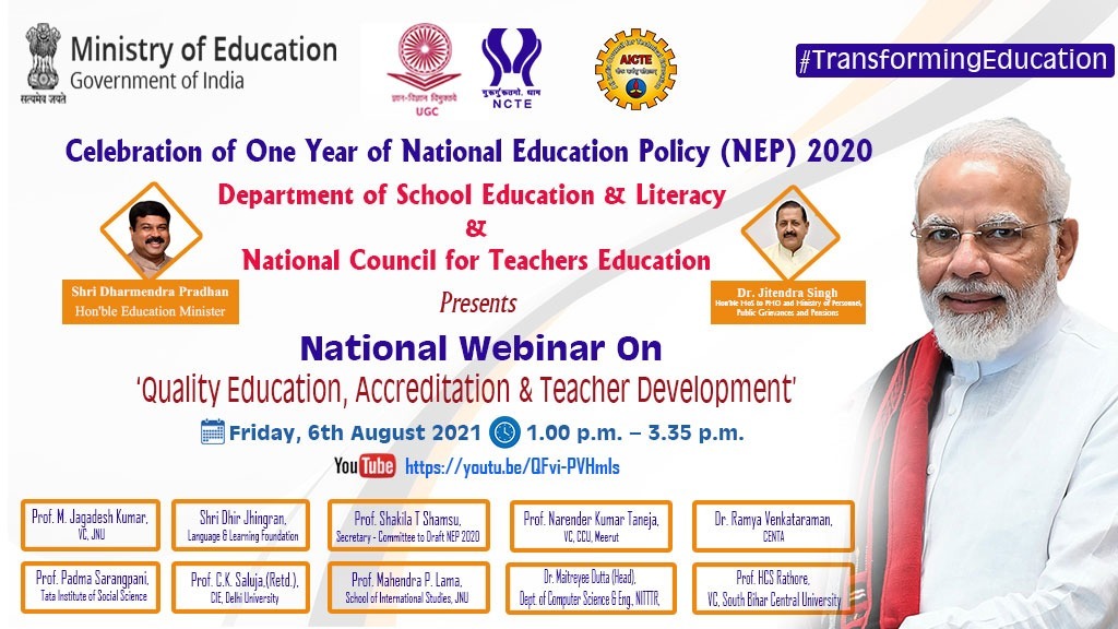 National Webinar on Quality Education, Accreditation and Teacher Development as the part of 
