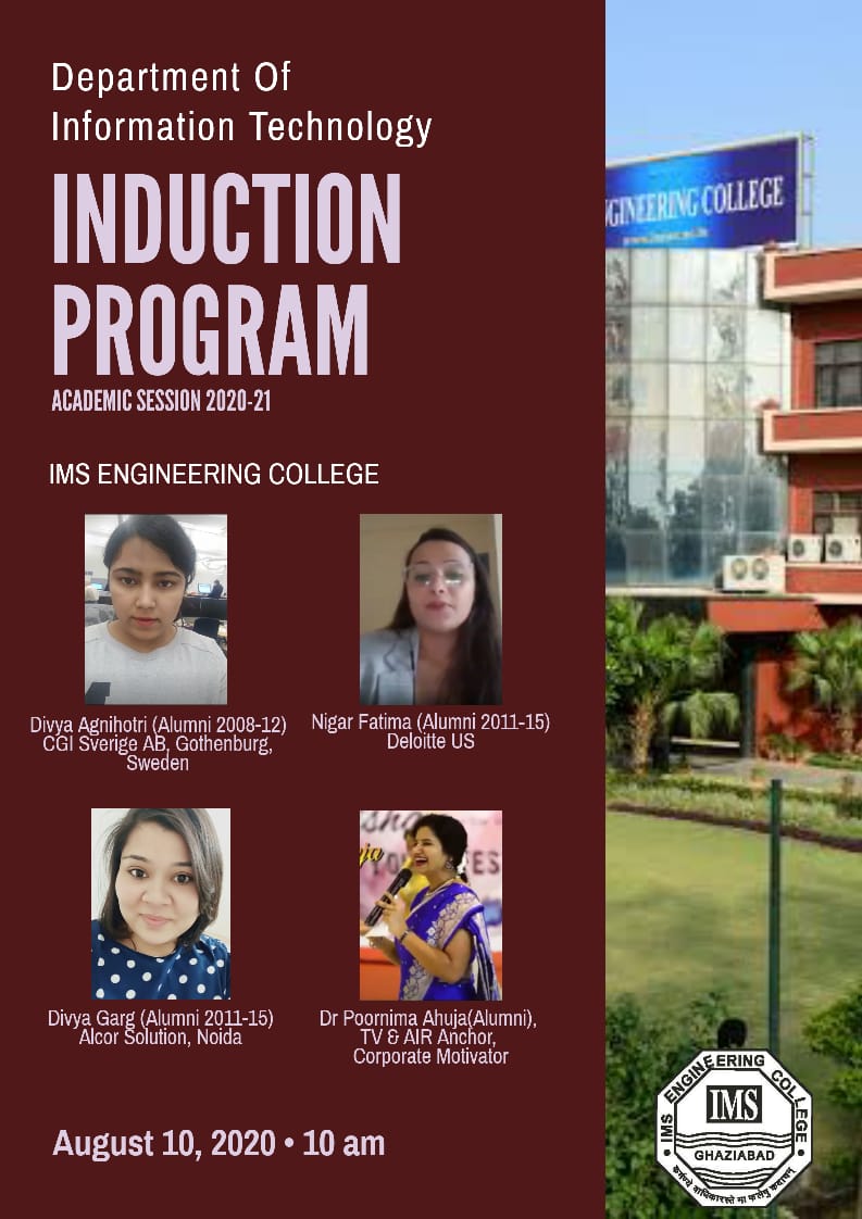 Department of Information Technology Induction program academic session 2020-21