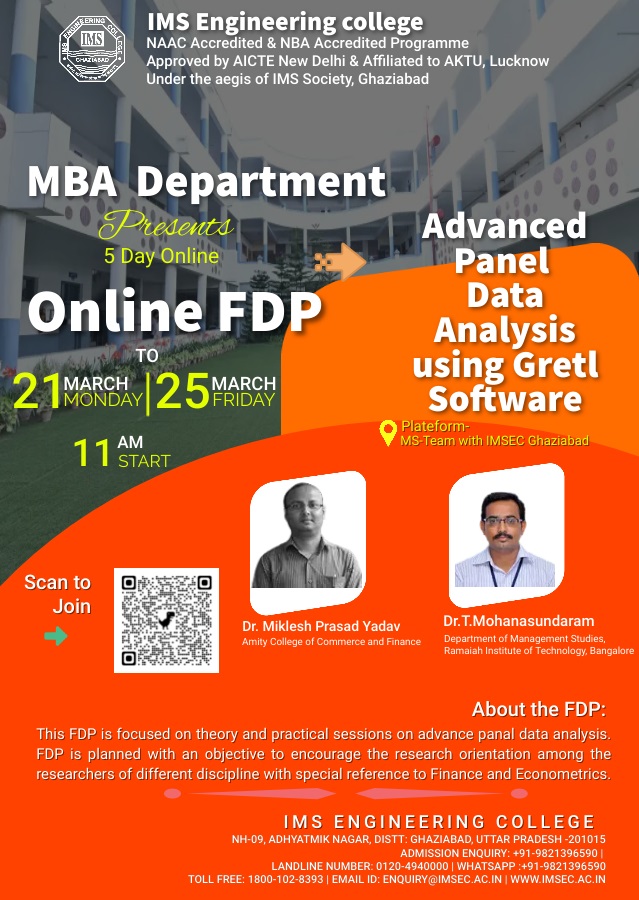 Online FDP on Advance Panel Data Analysis Using GRETL Software