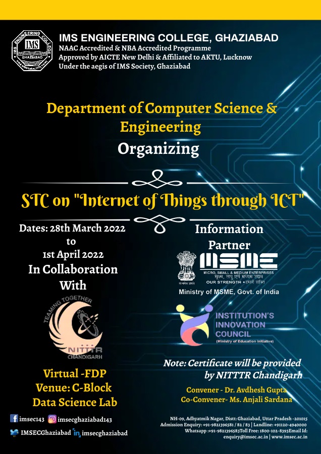 STC on Internet of Things through ICT in collaboration with NITTTR Chandigarh