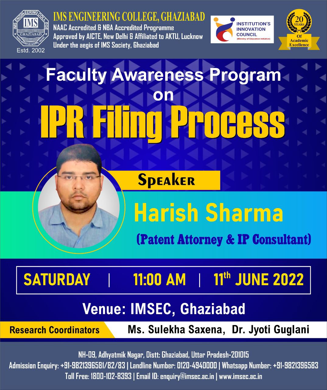 Faculty Awareness Program on IPR Filling Process 