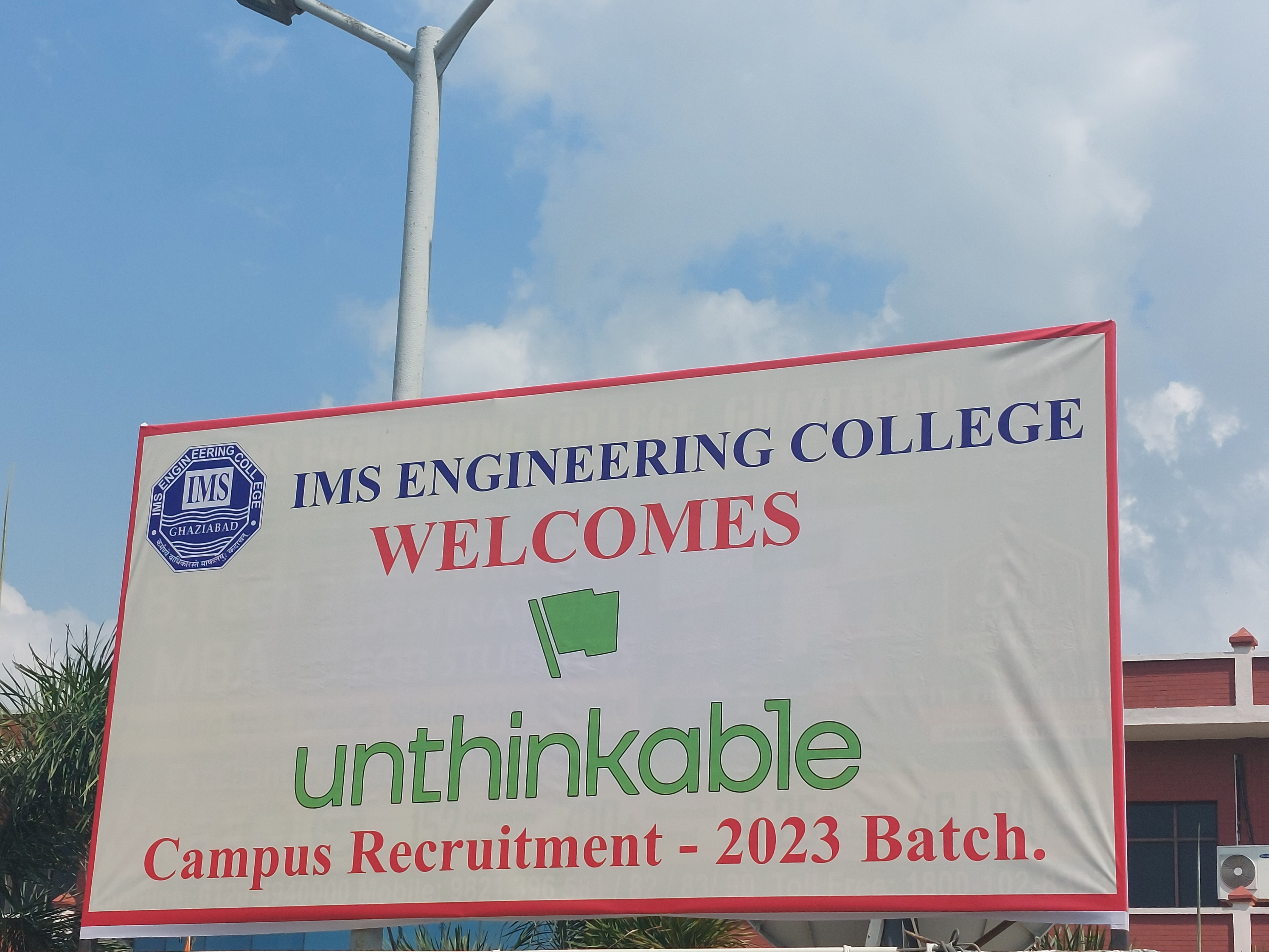 Campus Recruitment Drive of Unthinkable Solutions - 2023 Batch in IMSEC Ghaziabad