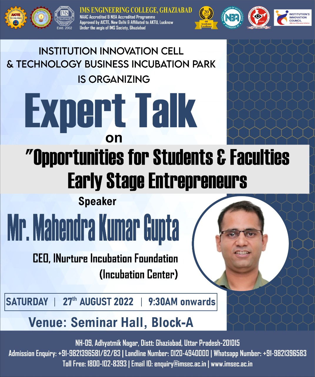Expert talk on Opportunities for Early stage Entrepreneurs