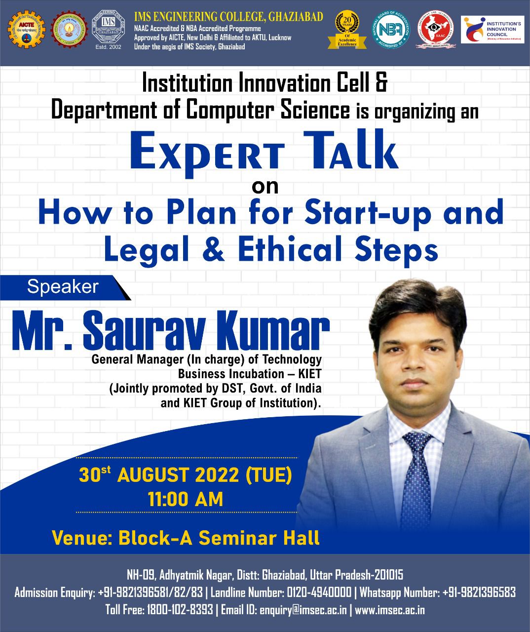Expert talk on How to plan for start up - Legal & Ethical Steps