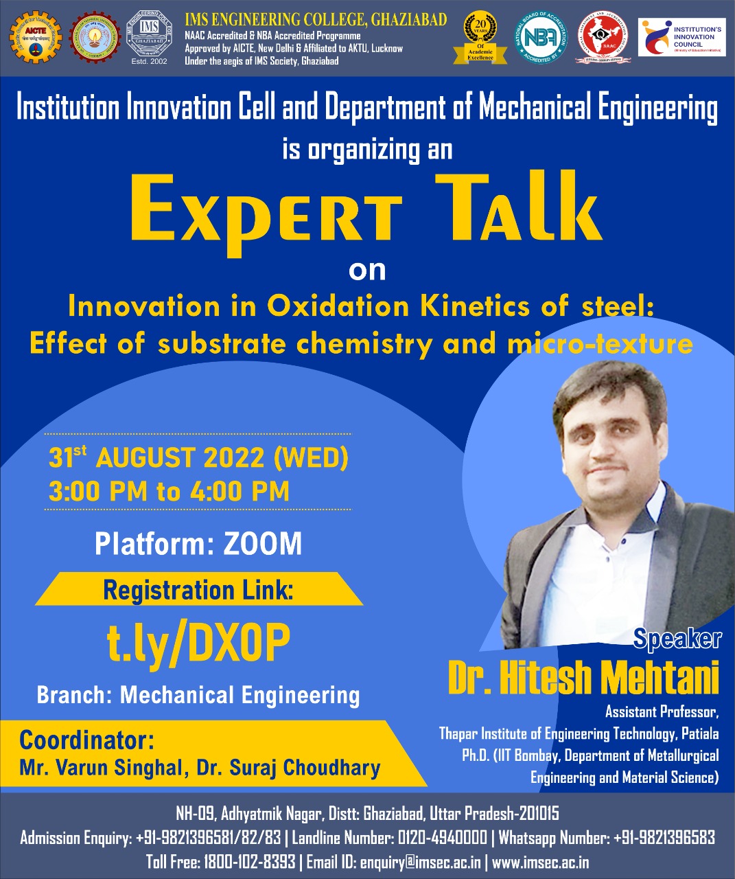 Expert Talk on Innovation in Oxidation kinetics of steel: Effect of substrate chemistry and microtexture