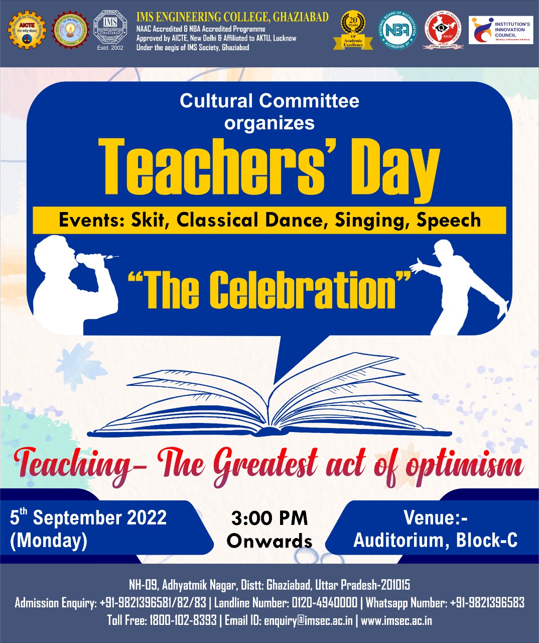 Cultural Committee organising -Teachers Day Celebration