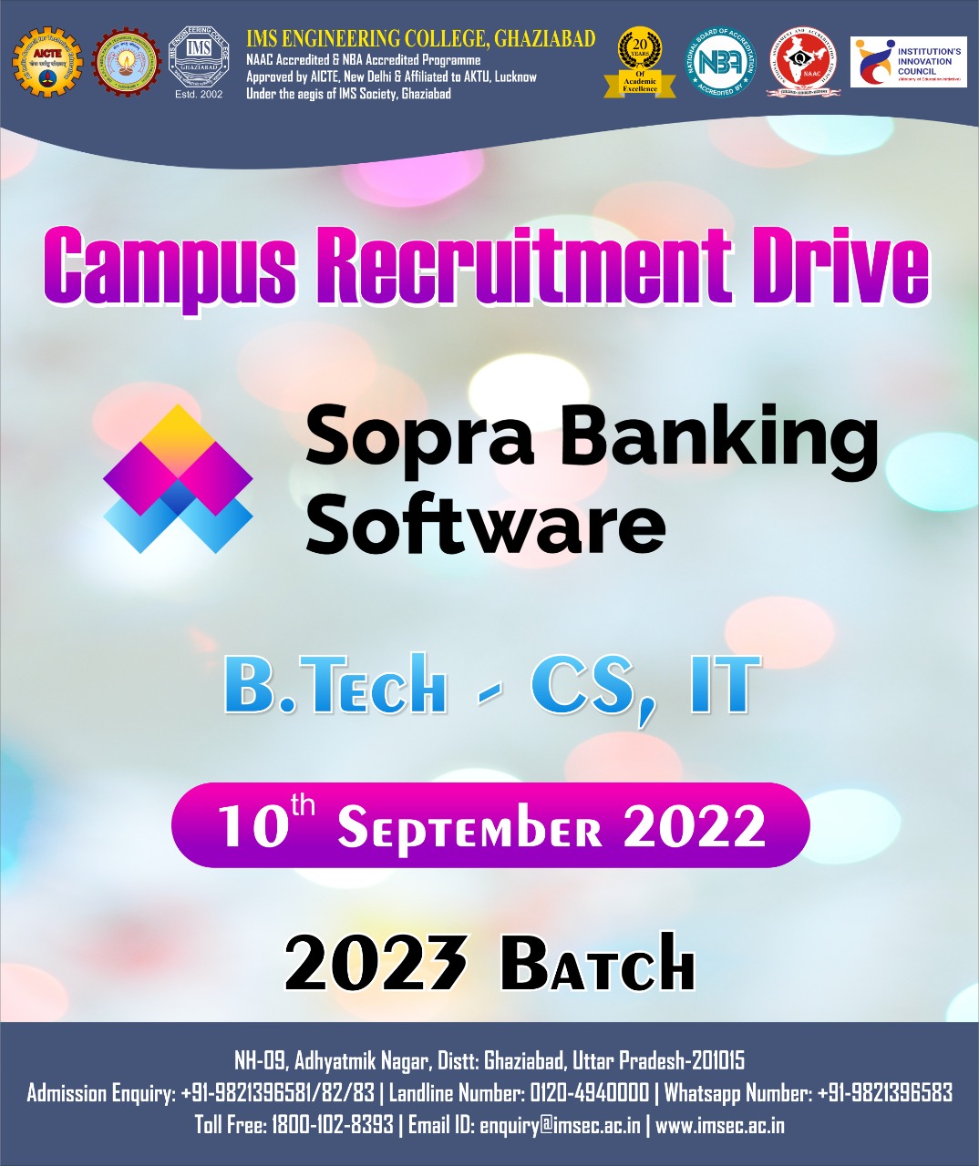 Campus Recruitment Drive of Sopra Banking Software