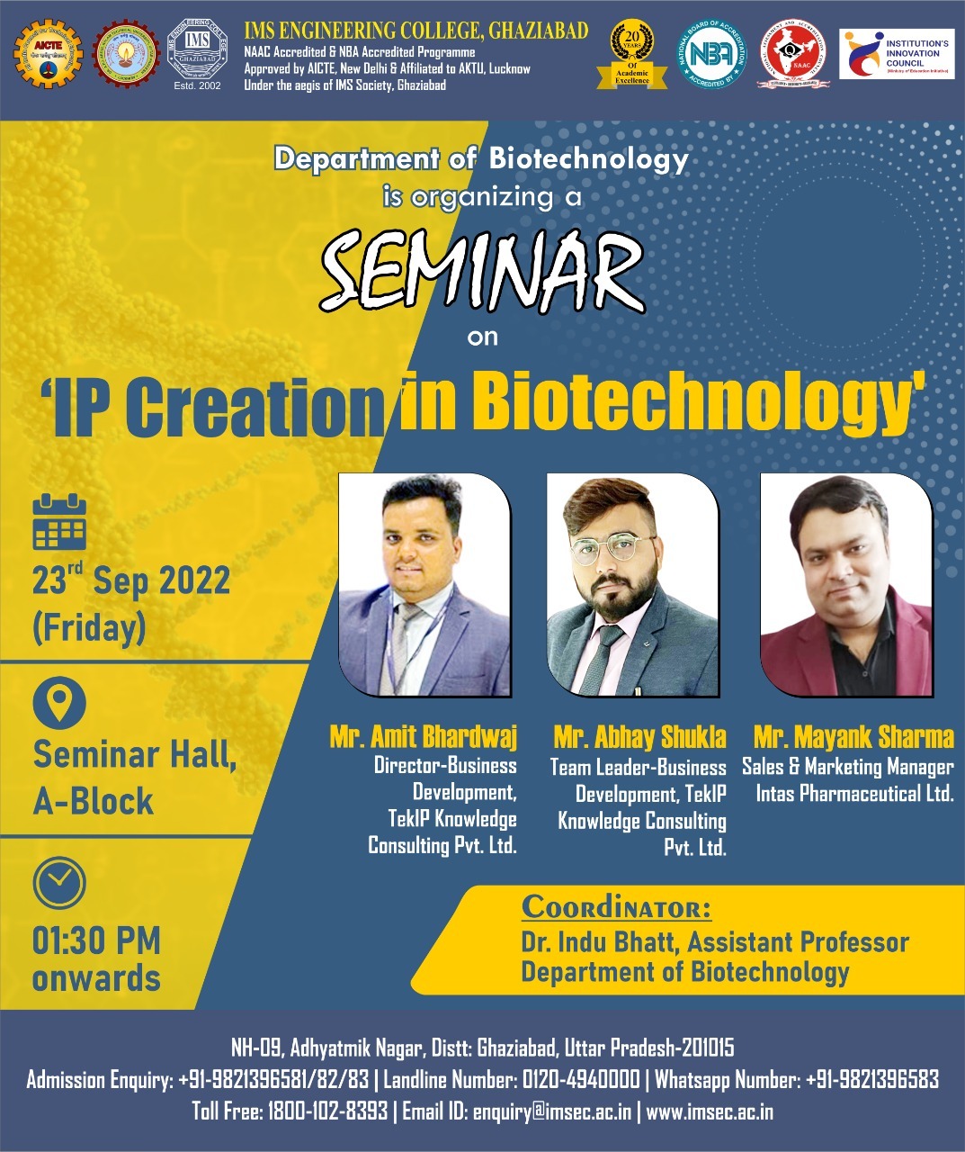 Seminar on IP Creation in Biotechnology