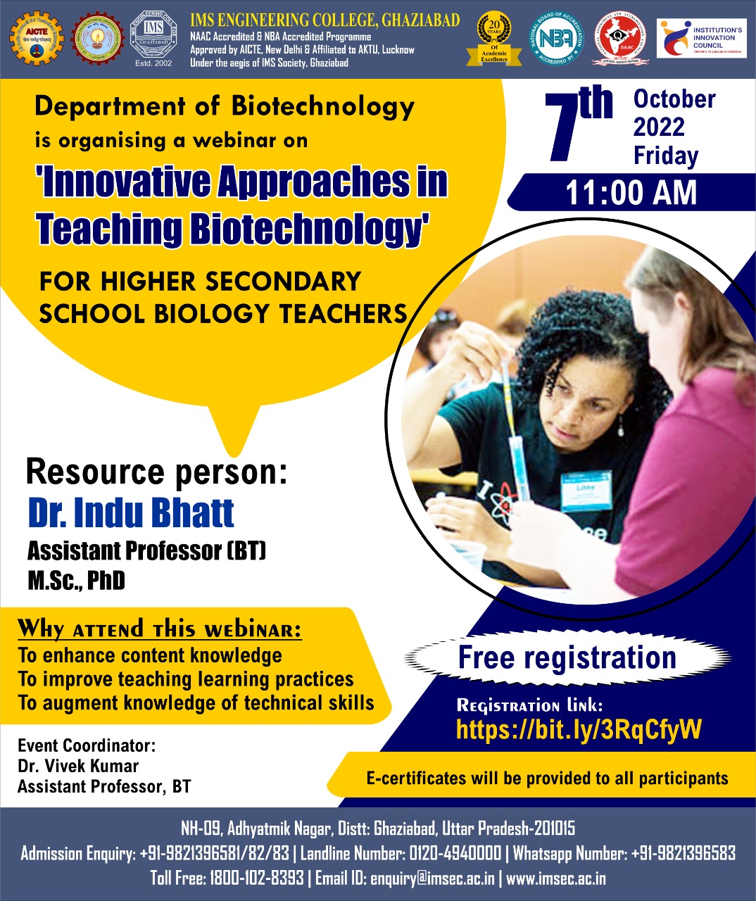 Webinar on Innovative Approaches in Teaching Biotechnology