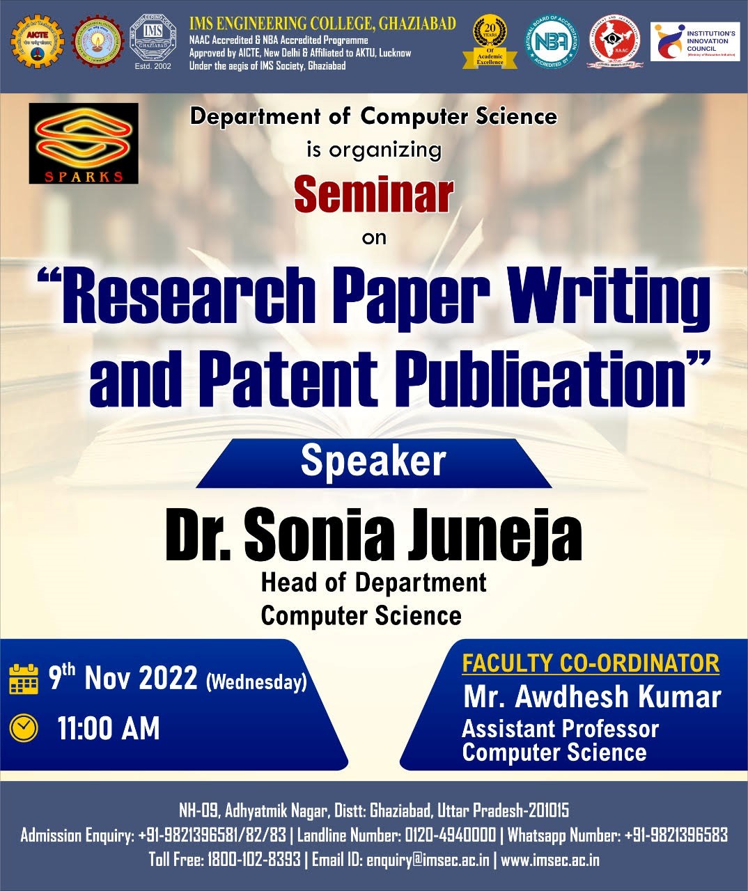 Talk on awareness for research paper and patent publication