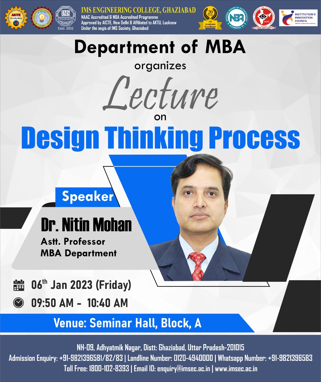 Lecture on Design Thinking Process by Dr. Nitin Mohan