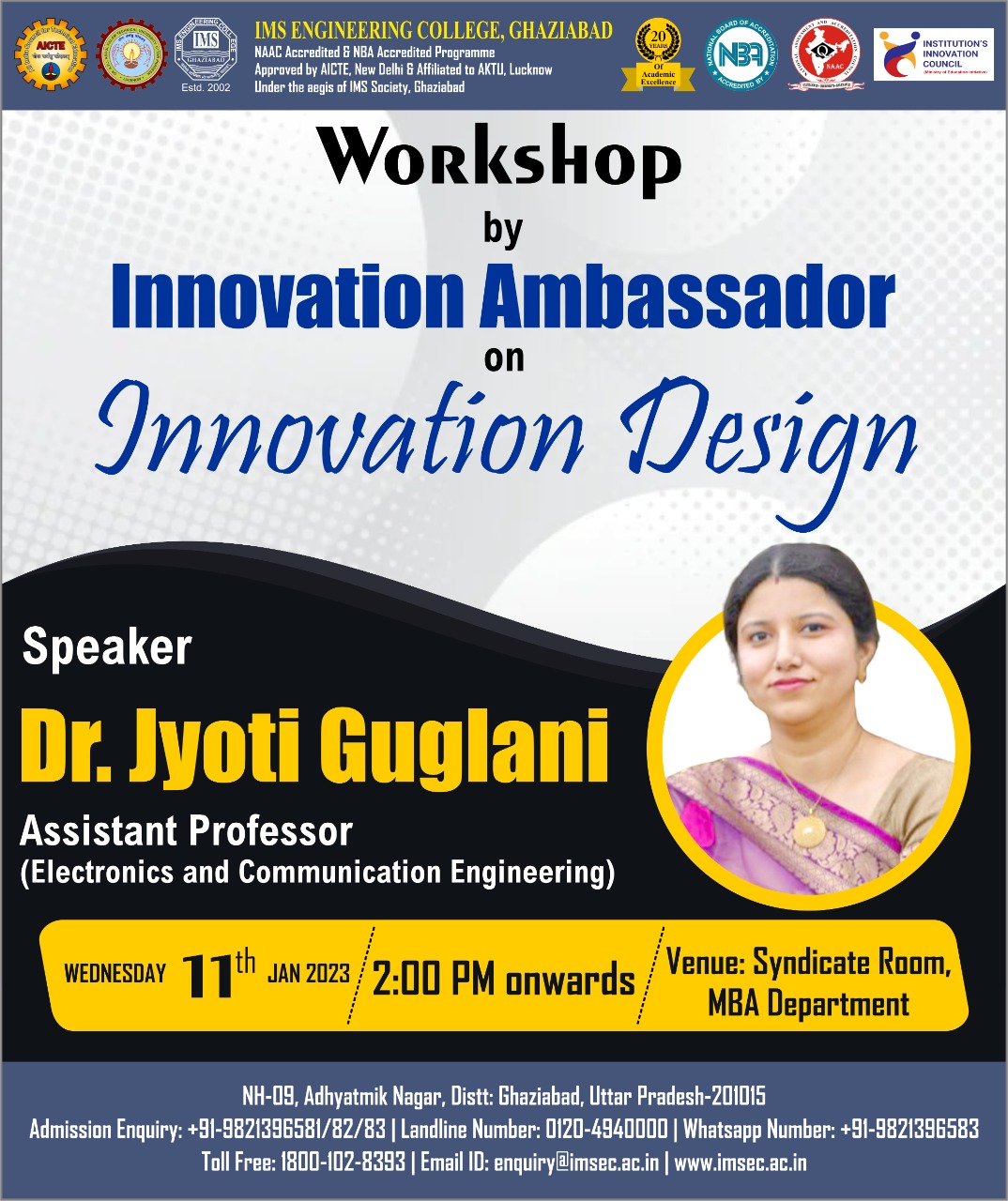 Workshop by Dr. Jyoti Guglani on the topic Innovation Design