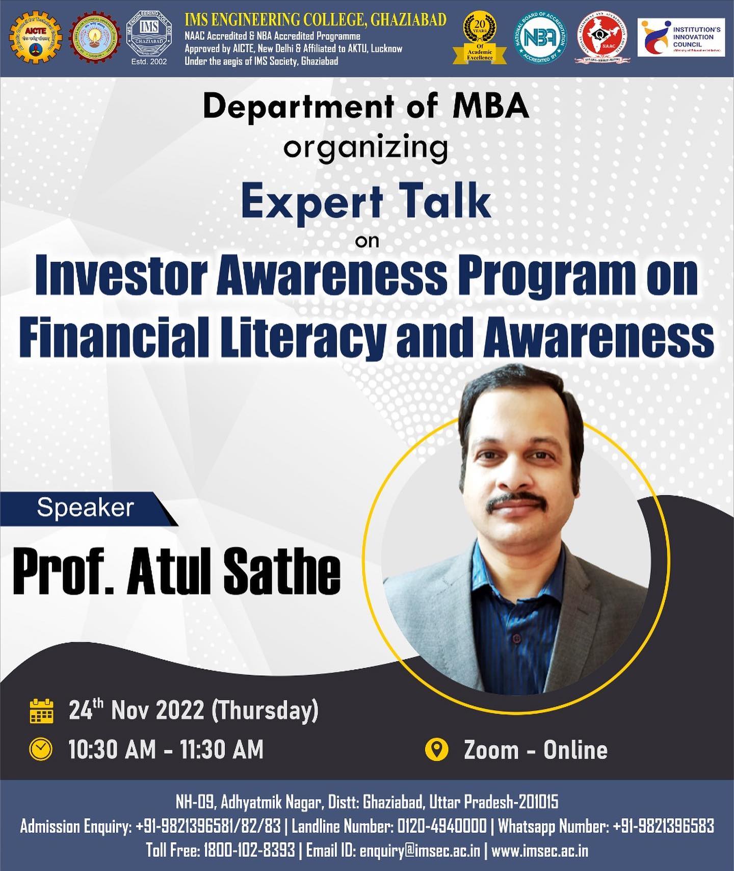 Expert talk on Investor Awareness and Financial Literacy