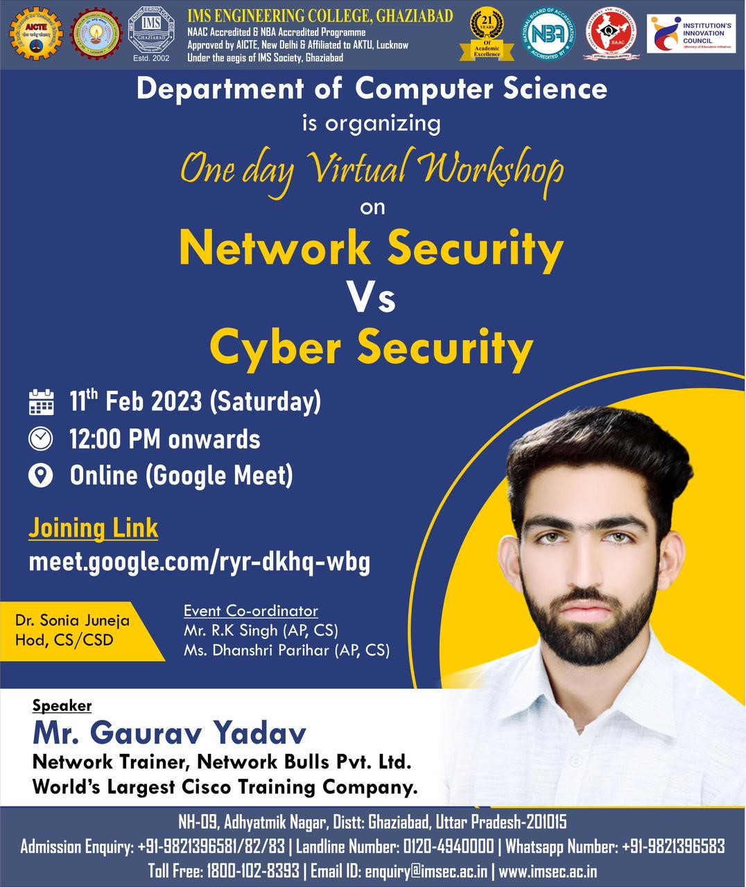 Virtual Workshop on Network Security Vs Cyber security