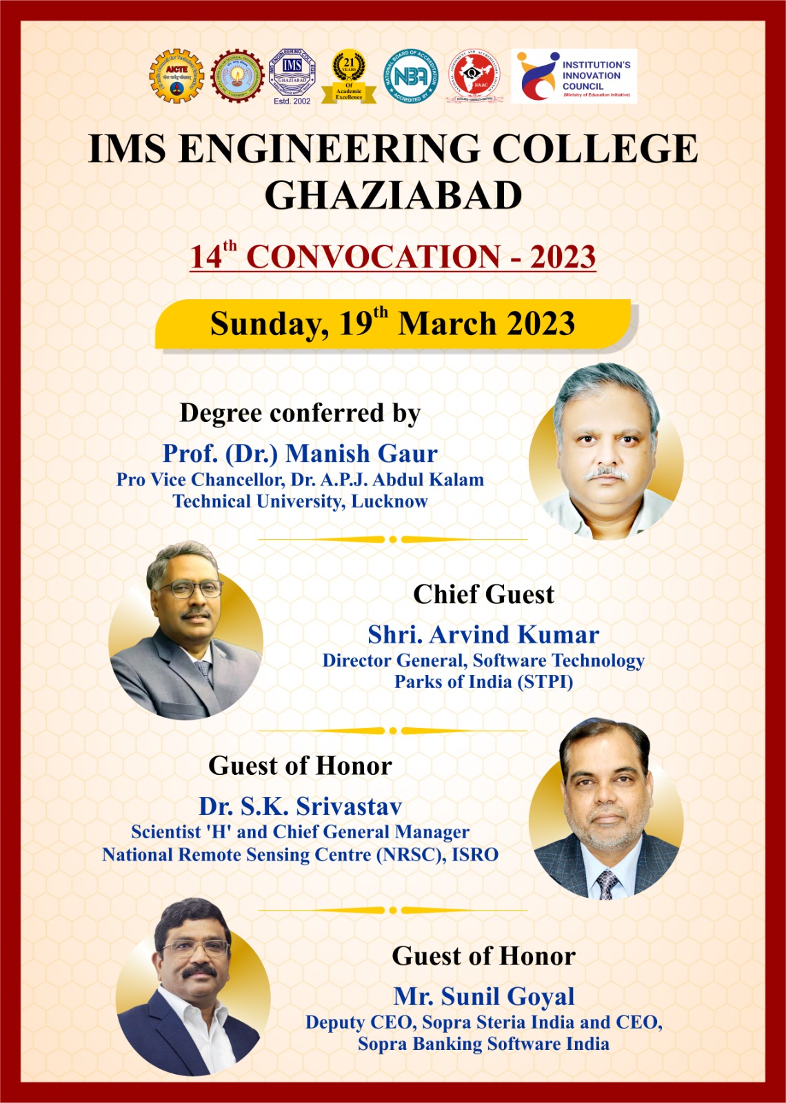 14th Convocation 2023 !  Renowned personalities as Guests to enlighten in event