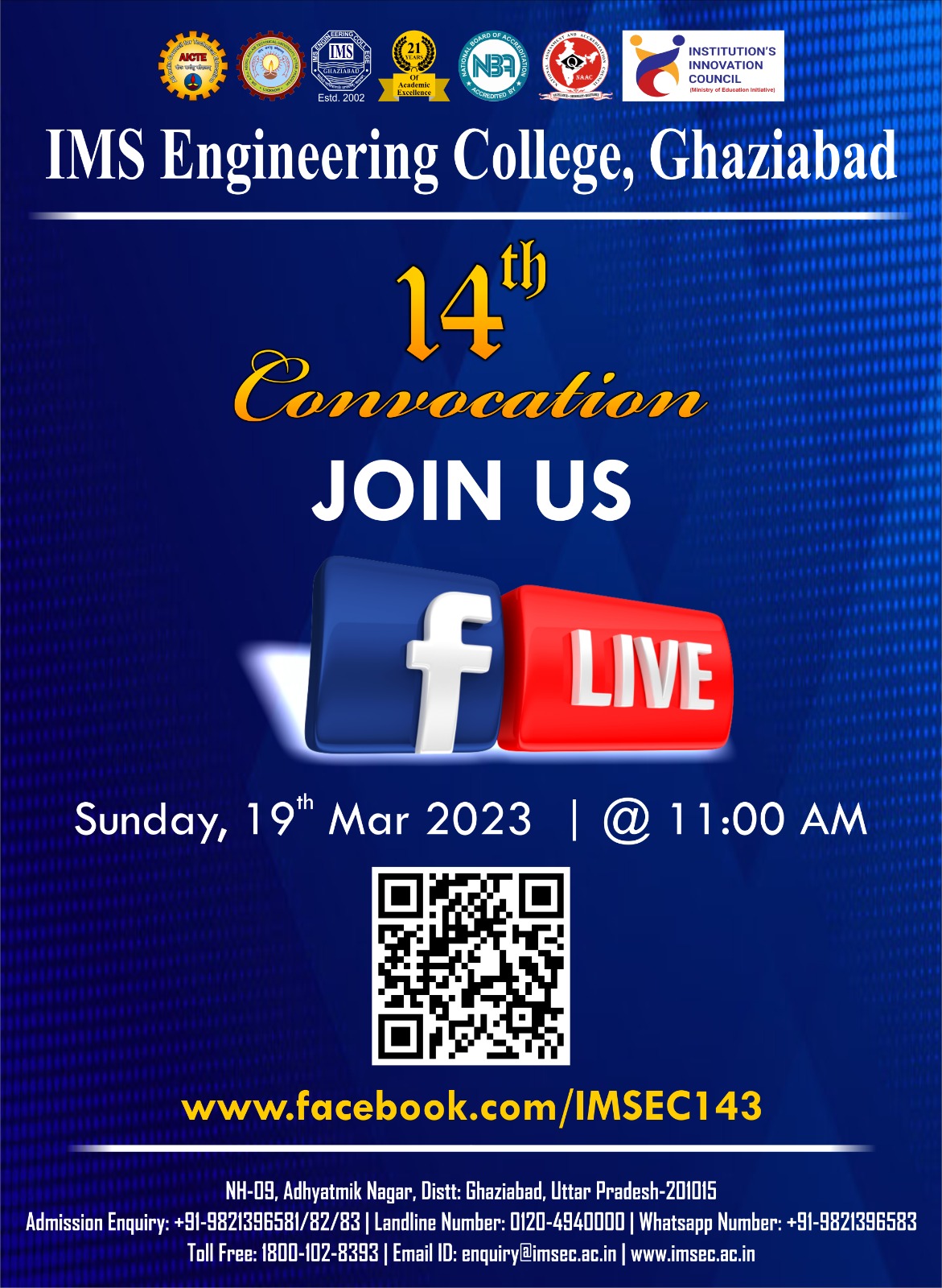 14th Convocation 2023- Event Live on Facebook