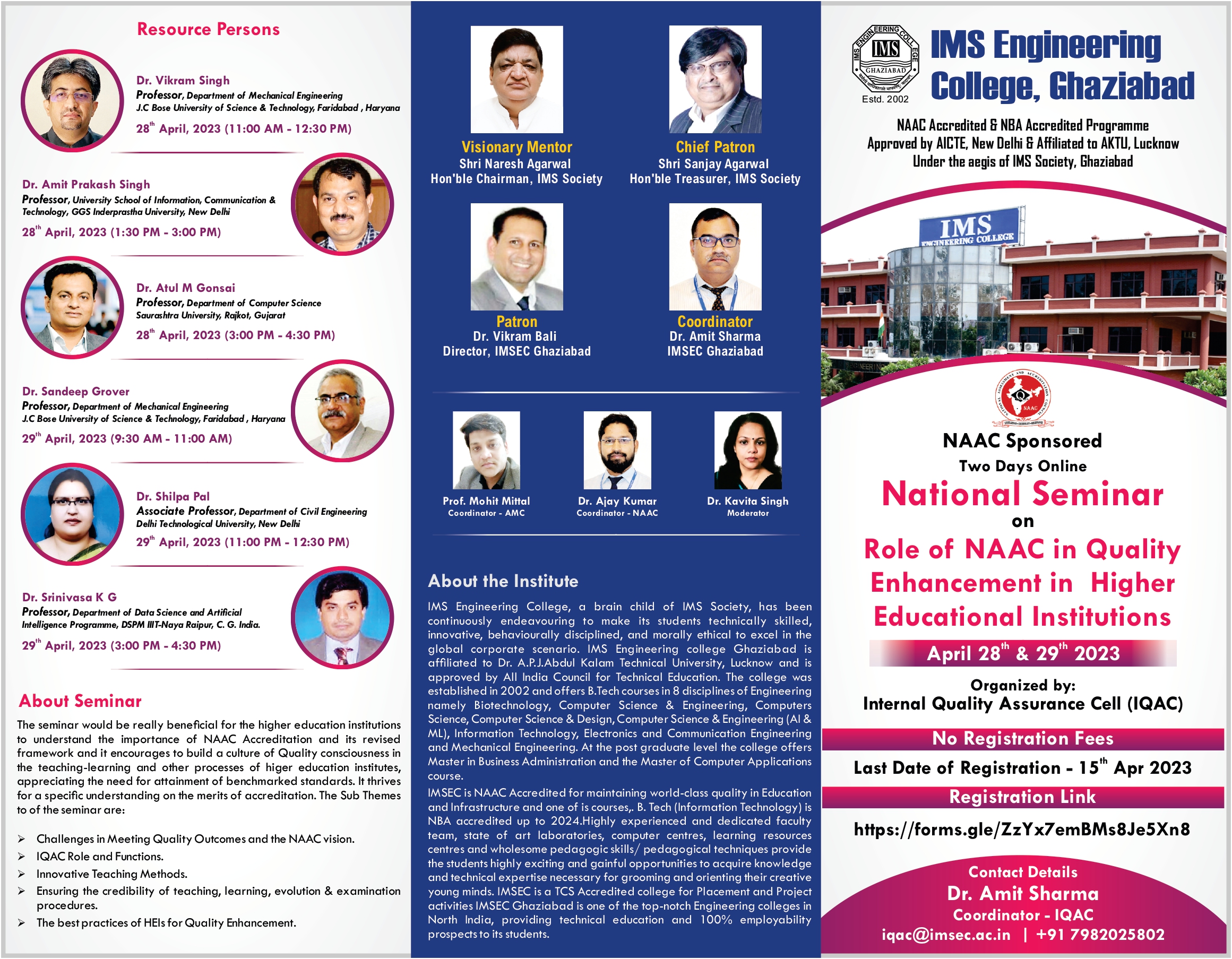 National Seminar on Role of NAAC in Quality Enhancement in Higher Educational Institution