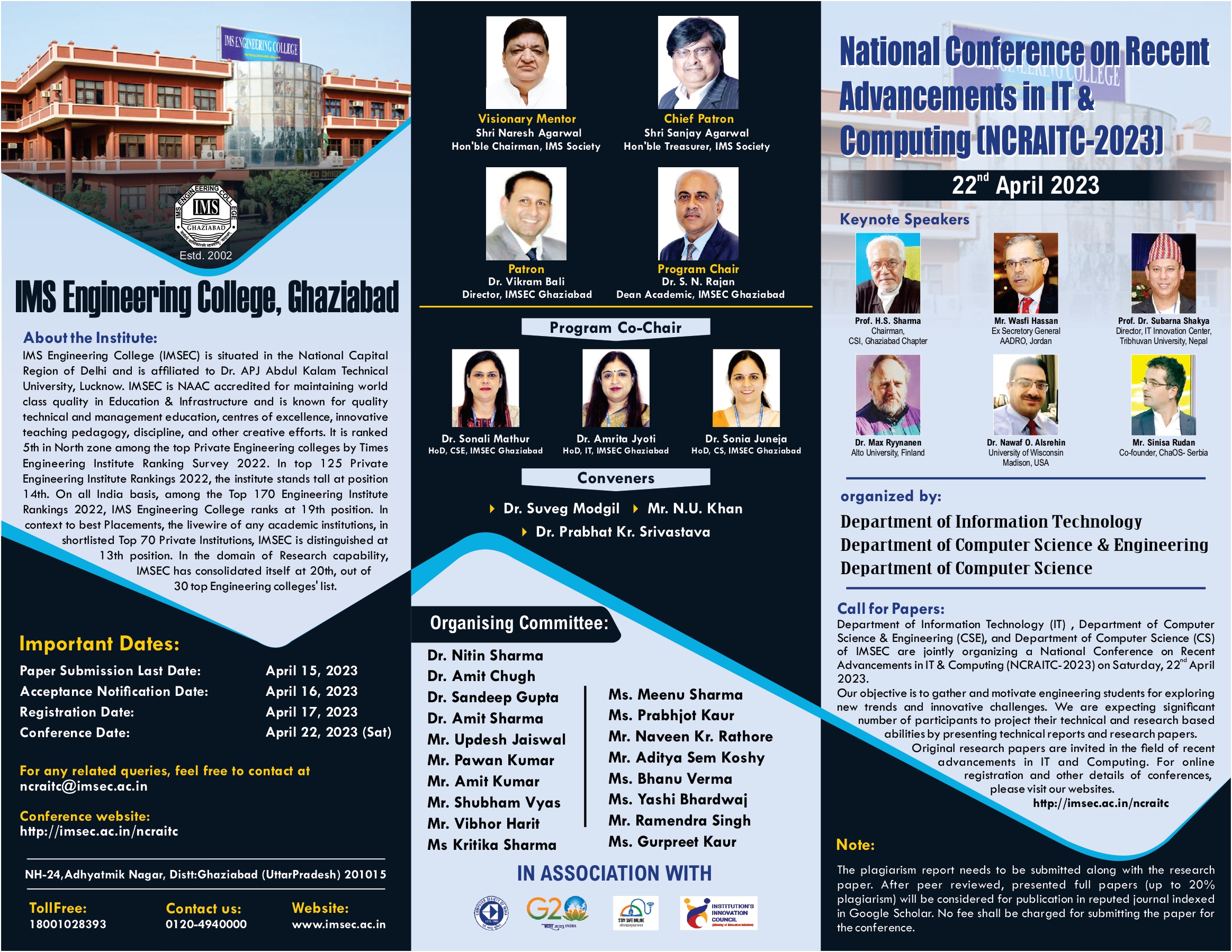 National Conference on Recent Advancement in IT & Computing