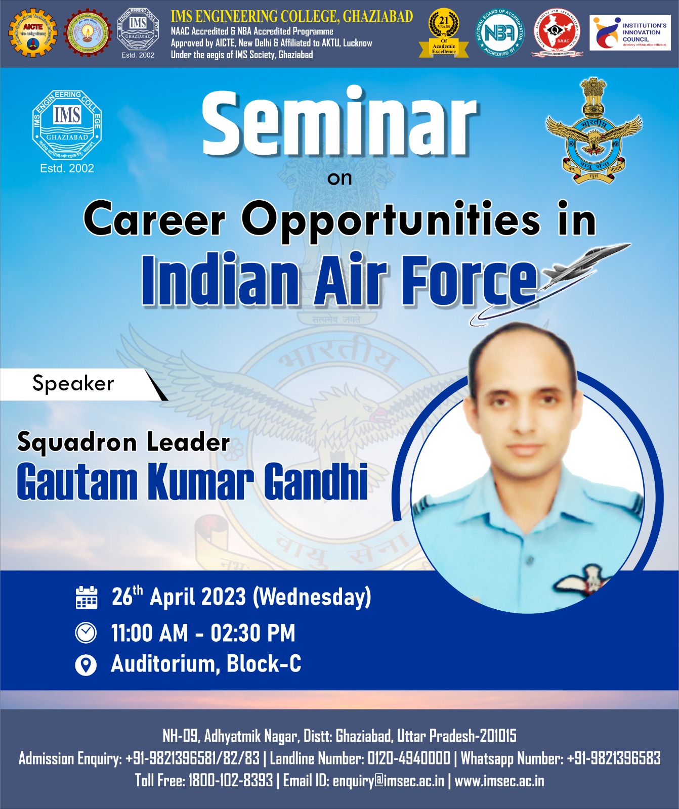 Seminar on Career Opportunities in Indian Air Force