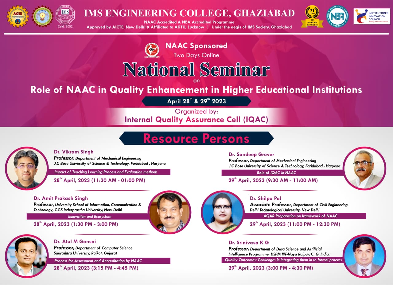 Seminar-Role of NAAC in Quality Enhancement in Higher Educational Institution
