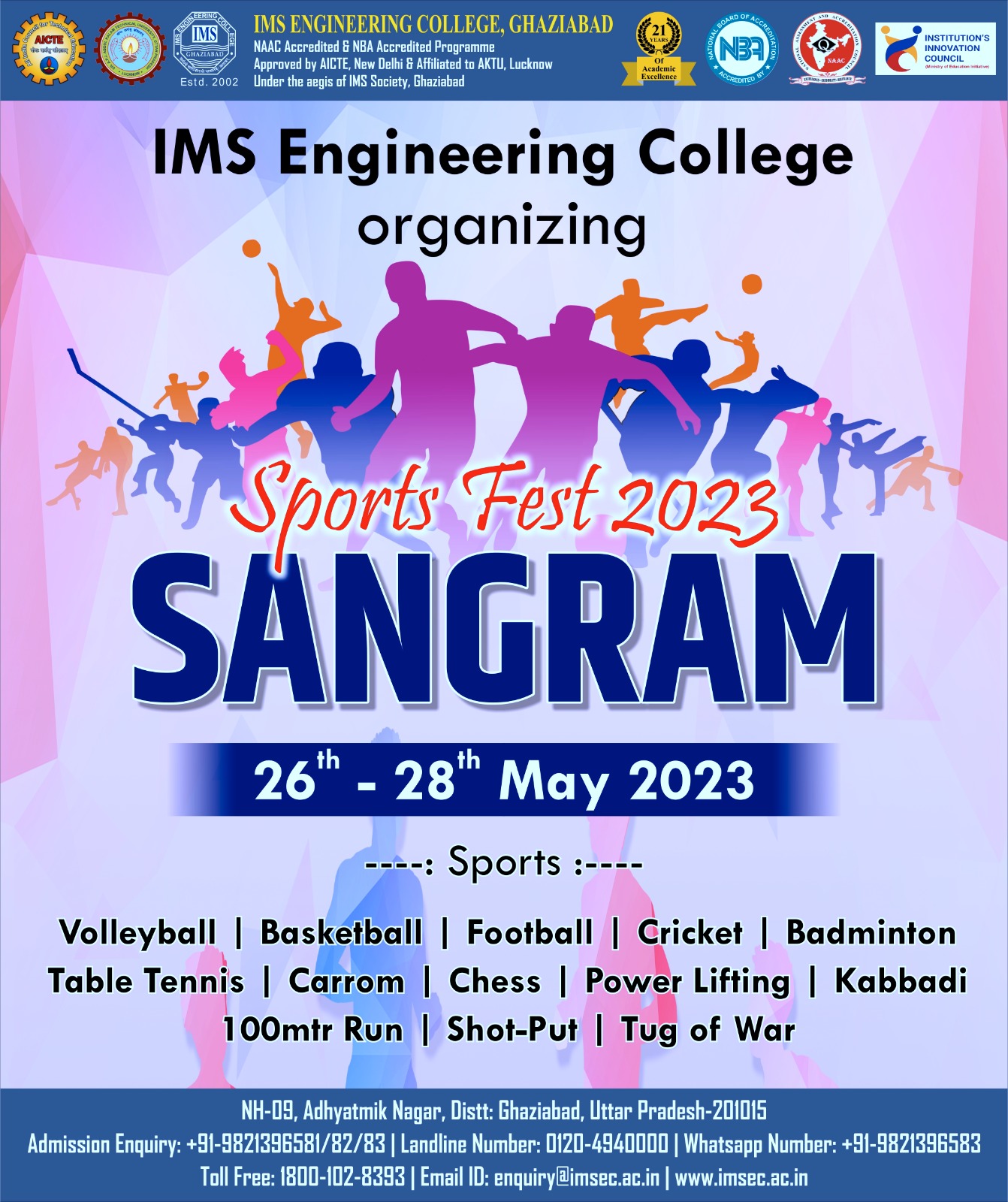 SANGRAM 2023-An Intra college game of IMSEC
