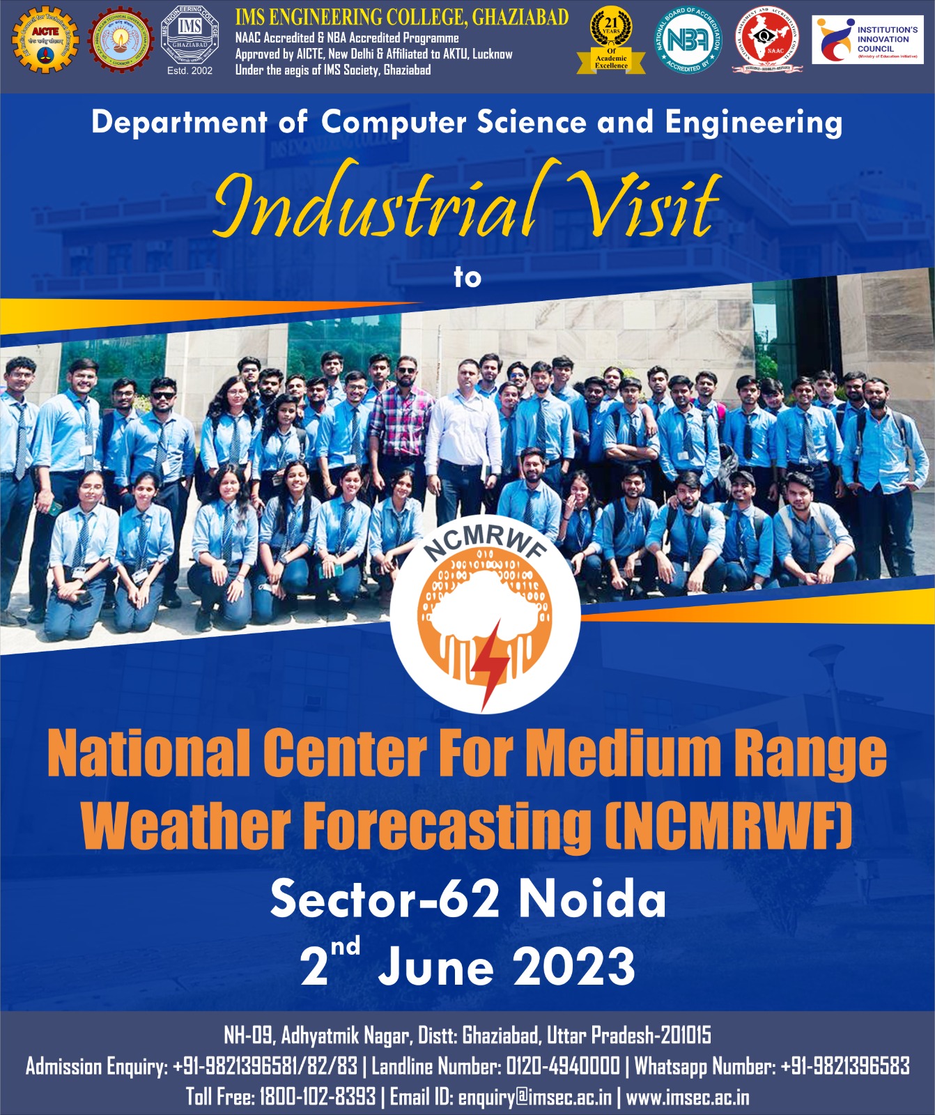 National Centre For Medium Range Weather Forecasting-NCMRWF Industrial visit