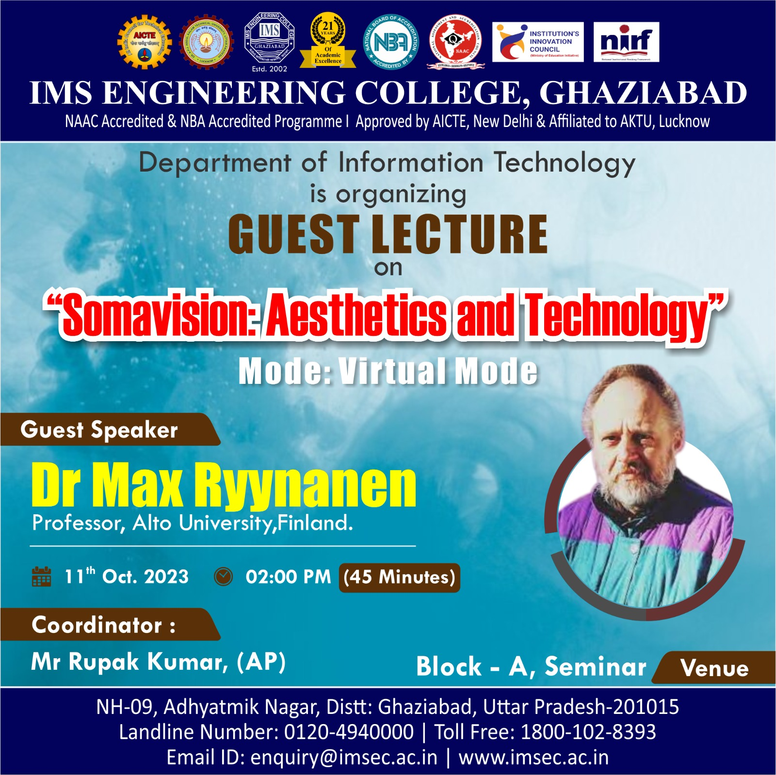  Special talk on Somavision: Aesthetics and Technology