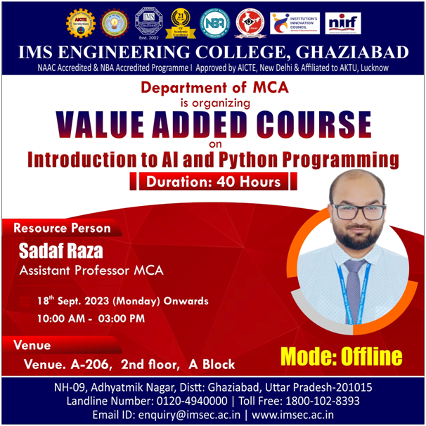 Value Added Course on Introduction to AI and Python Programming