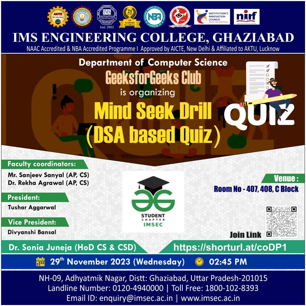 Mind Seek Drill (DSA Based Quiz)
