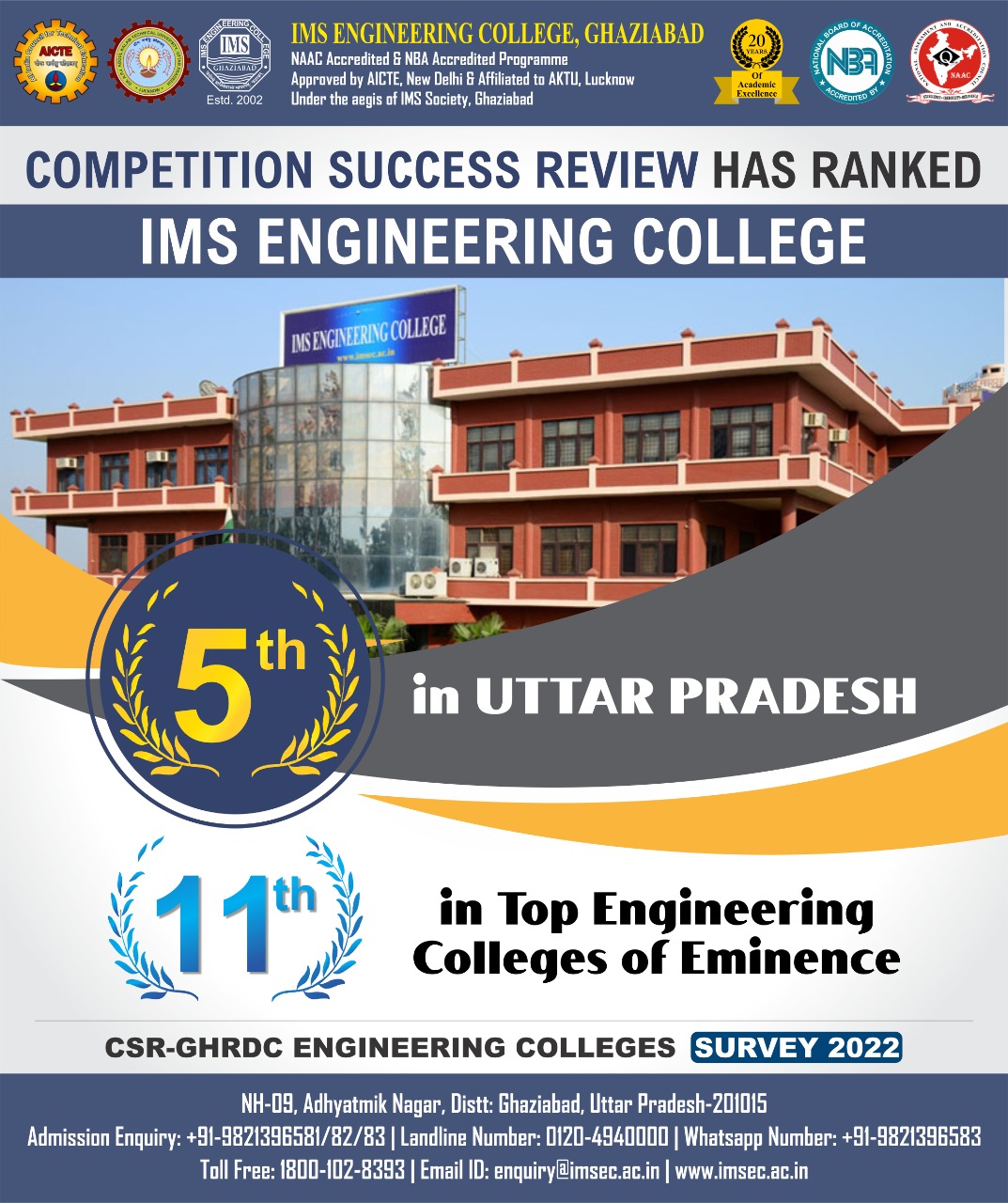 Competition Success Review Magazine's CSR-GHRDC Engineering Colleges Survey 2022