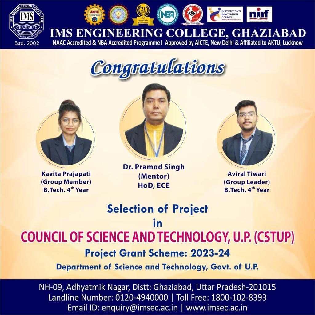 Congratulations Selection of  project in the CSTUP Engineering Project Grant Scheme: 2023-24